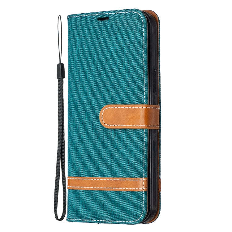 For iPhone 12 Pro Max Color Matching Denim Texture Horizontal Flip Leather Case with Holder & Card Slots & Wallet & Lanyard