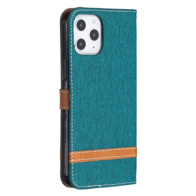 For iPhone 12 Pro Max Color Matching Denim Texture Horizontal Flip Leather Case with Holder & Card Slots & Wallet & Lanyard