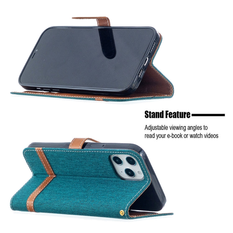 For iPhone 12 Pro Max Color Matching Denim Texture Horizontal Flip Leather Case with Holder & Card Slots & Wallet & Lanyard