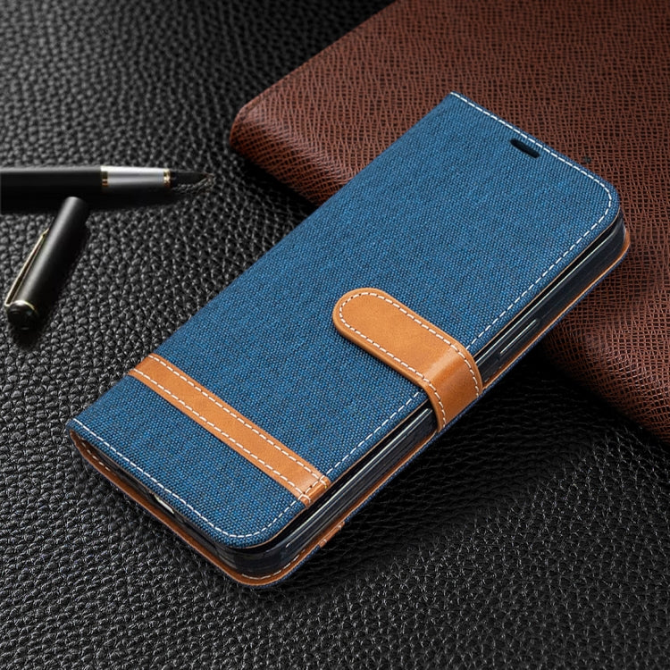 For iPhone 12 Pro Max Color Matching Denim Texture Horizontal Flip Leather Case with Holder & Card Slots & Wallet & Lanyard
