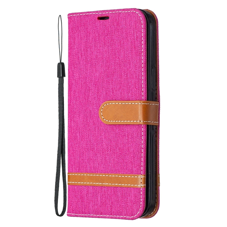 For iPhone 12 Pro Max Color Matching Denim Texture Horizontal Flip Leather Case with Holder & Card Slots & Wallet & Lanyard