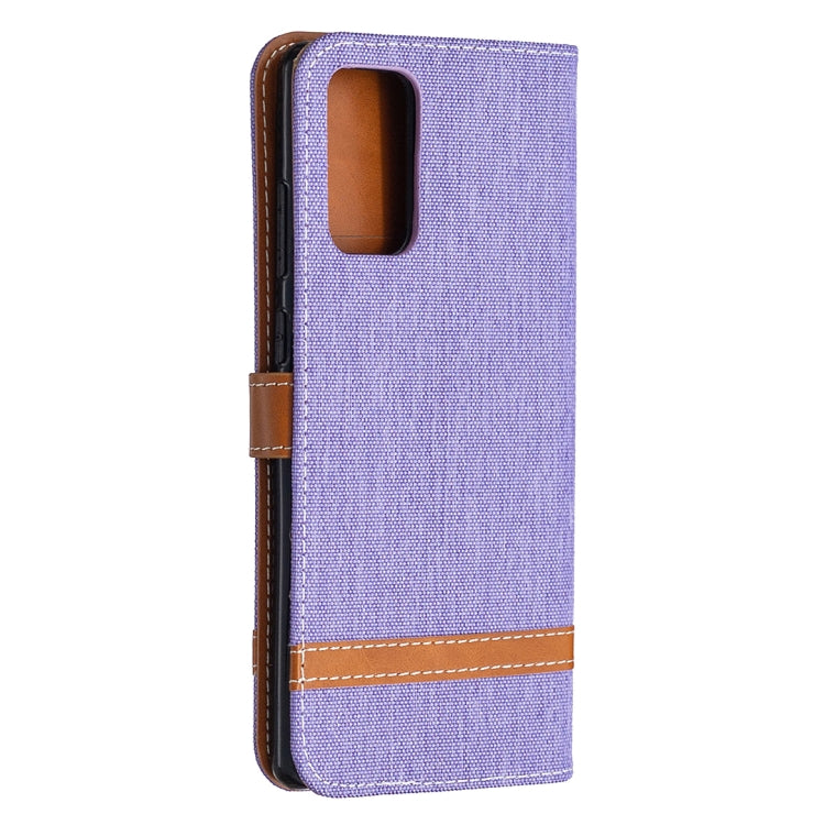 For Samsung Galaxy Note20 Color Matching Denim Texture Horizontal Flip Leather Case with Holder & Card Slots & Wallet & Lanyard