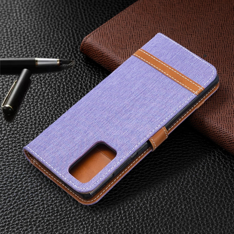 For Samsung Galaxy Note20 Color Matching Denim Texture Horizontal Flip Leather Case with Holder & Card Slots & Wallet & Lanyard