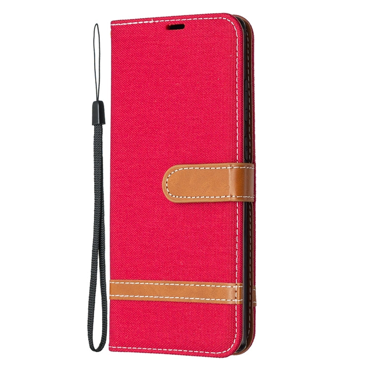 For Samsung Galaxy Note20 Color Matching Denim Texture Horizontal Flip Leather Case with Holder & Card Slots & Wallet & Lanyard