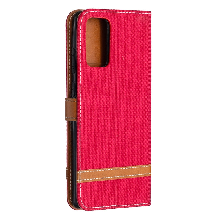 For Samsung Galaxy Note20 Color Matching Denim Texture Horizontal Flip Leather Case with Holder & Card Slots & Wallet & Lanyard