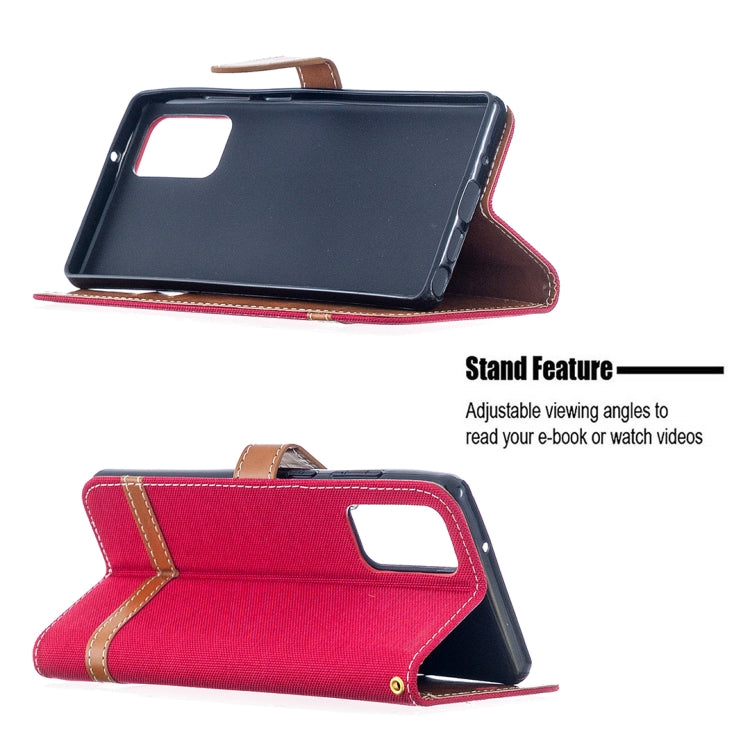 For Samsung Galaxy Note20 Color Matching Denim Texture Horizontal Flip Leather Case with Holder & Card Slots & Wallet & Lanyard