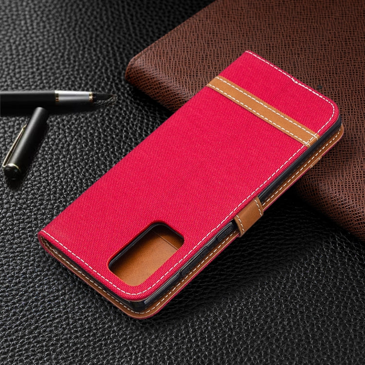 For Samsung Galaxy Note20 Color Matching Denim Texture Horizontal Flip Leather Case with Holder & Card Slots & Wallet & Lanyard