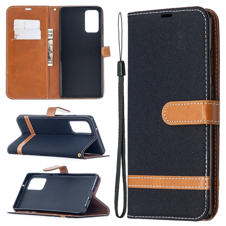 For Samsung Galaxy Note20 Color Matching Denim Texture Horizontal Flip Leather Case with Holder & Card Slots & Wallet & Lanyard