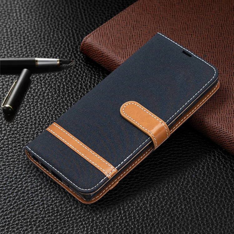 For Samsung Galaxy Note20 Color Matching Denim Texture Horizontal Flip Leather Case with Holder & Card Slots & Wallet & Lanyard