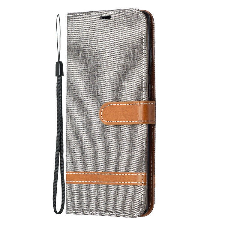 For Samsung Galaxy Note20 Color Matching Denim Texture Horizontal Flip Leather Case with Holder & Card Slots & Wallet & Lanyard