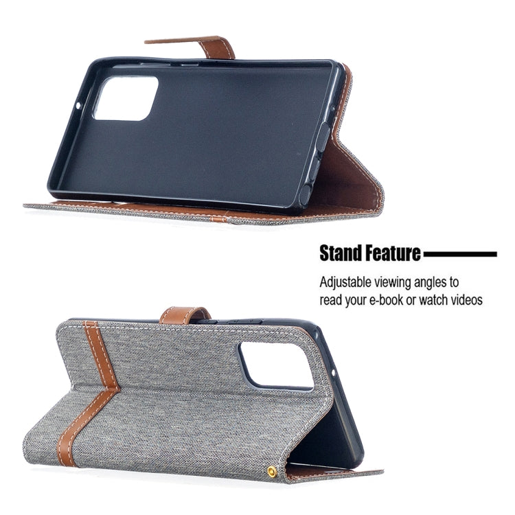 For Samsung Galaxy Note20 Color Matching Denim Texture Horizontal Flip Leather Case with Holder & Card Slots & Wallet & Lanyard