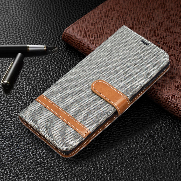 For Samsung Galaxy Note20 Color Matching Denim Texture Horizontal Flip Leather Case with Holder & Card Slots & Wallet & Lanyard