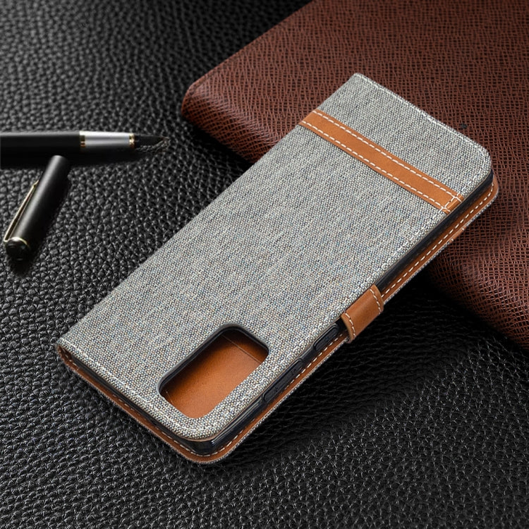 For Samsung Galaxy Note20 Color Matching Denim Texture Horizontal Flip Leather Case with Holder & Card Slots & Wallet & Lanyard