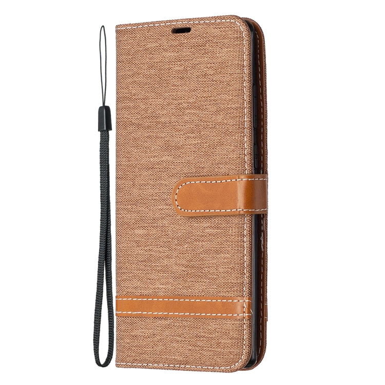 For Samsung Galaxy Note20 Color Matching Denim Texture Horizontal Flip Leather Case with Holder & Card Slots & Wallet & Lanyard