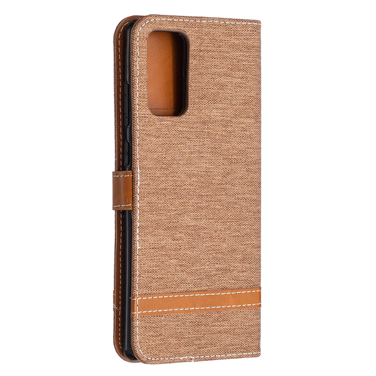 For Samsung Galaxy Note20 Color Matching Denim Texture Horizontal Flip Leather Case with Holder & Card Slots & Wallet & Lanyard