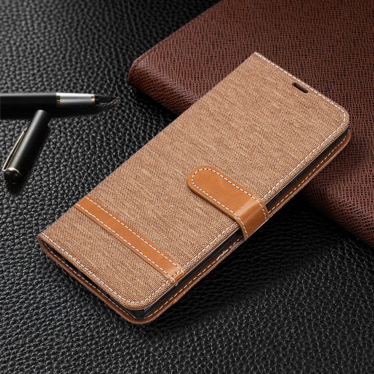 For Samsung Galaxy Note20 Color Matching Denim Texture Horizontal Flip Leather Case with Holder & Card Slots & Wallet & Lanyard