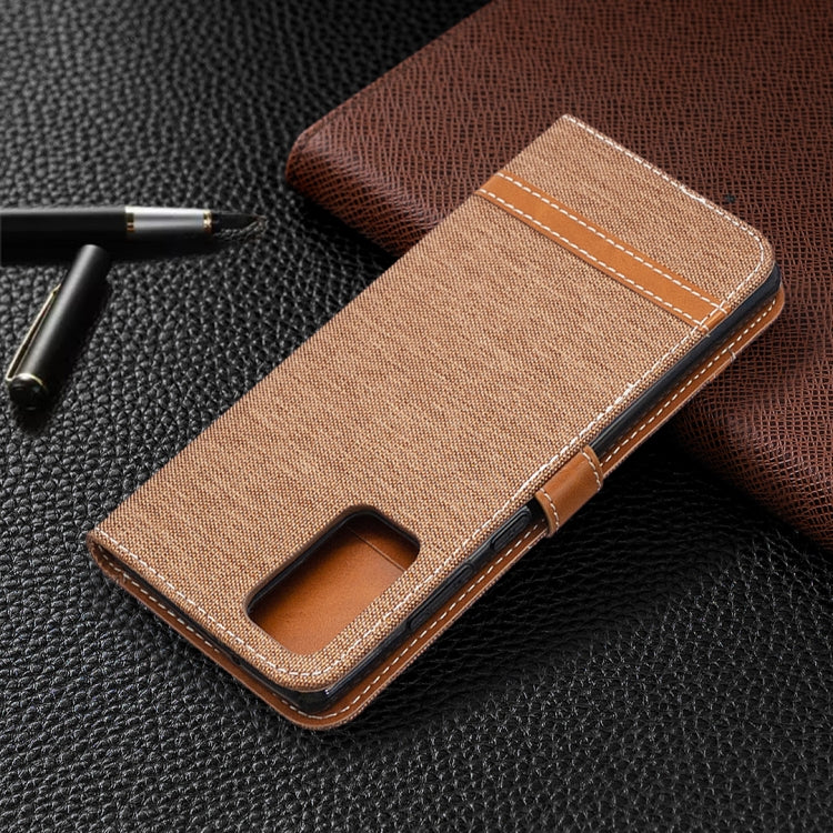 For Samsung Galaxy Note20 Color Matching Denim Texture Horizontal Flip Leather Case with Holder & Card Slots & Wallet & Lanyard