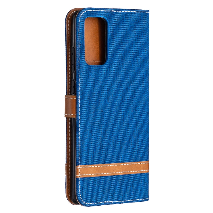 For Samsung Galaxy Note20 Color Matching Denim Texture Horizontal Flip Leather Case with Holder & Card Slots & Wallet & Lanyard