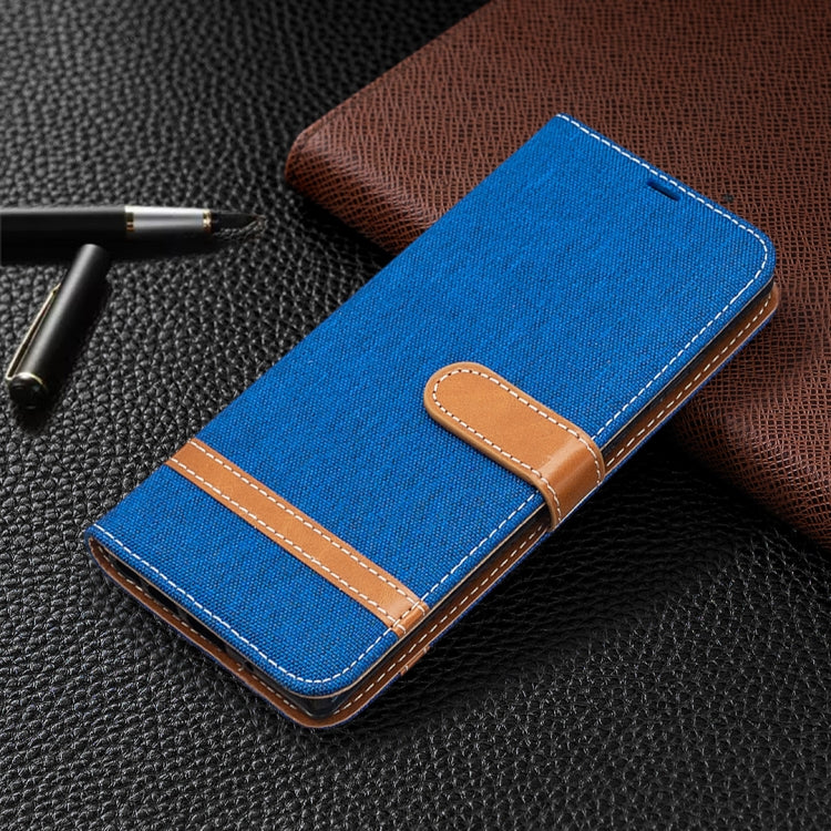 For Samsung Galaxy Note20 Color Matching Denim Texture Horizontal Flip Leather Case with Holder & Card Slots & Wallet & Lanyard