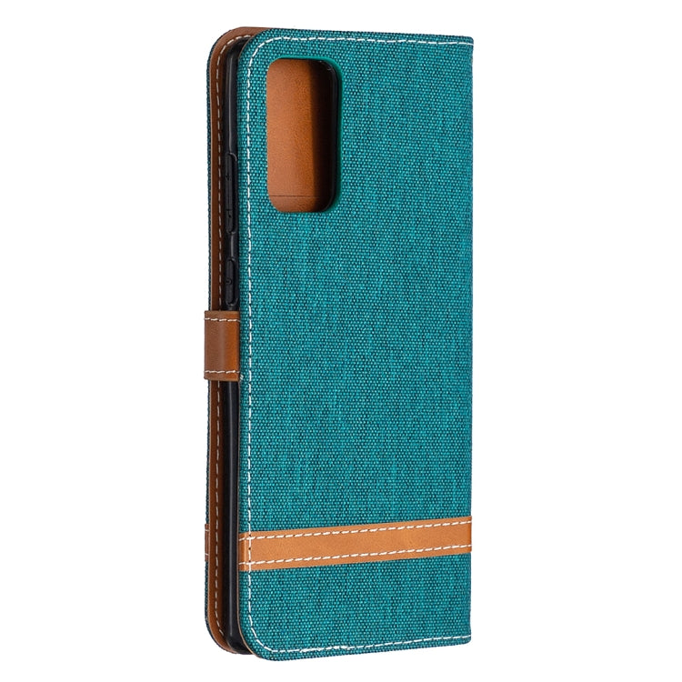 For Samsung Galaxy Note20 Color Matching Denim Texture Horizontal Flip Leather Case with Holder & Card Slots & Wallet & Lanyard