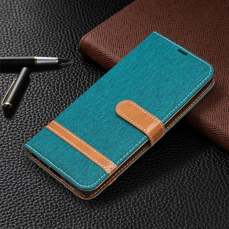 For Samsung Galaxy Note20 Color Matching Denim Texture Horizontal Flip Leather Case with Holder & Card Slots & Wallet & Lanyard