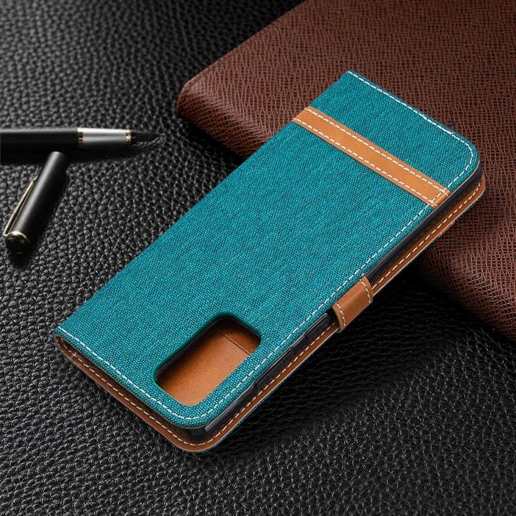 For Samsung Galaxy Note20 Color Matching Denim Texture Horizontal Flip Leather Case with Holder & Card Slots & Wallet & Lanyard