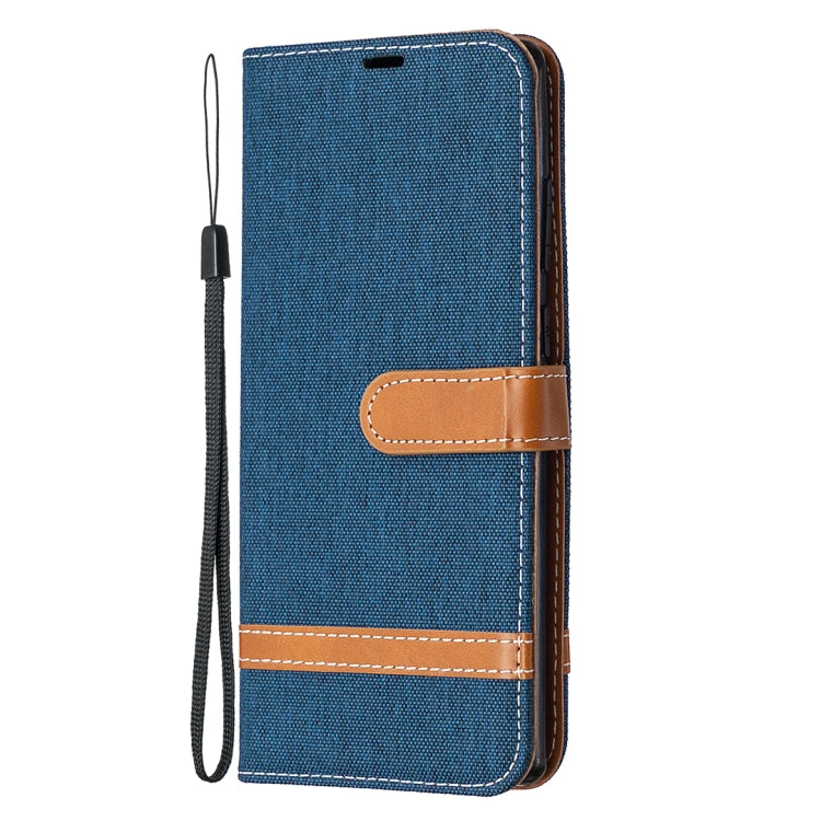 For Samsung Galaxy Note20 Color Matching Denim Texture Horizontal Flip Leather Case with Holder & Card Slots & Wallet & Lanyard