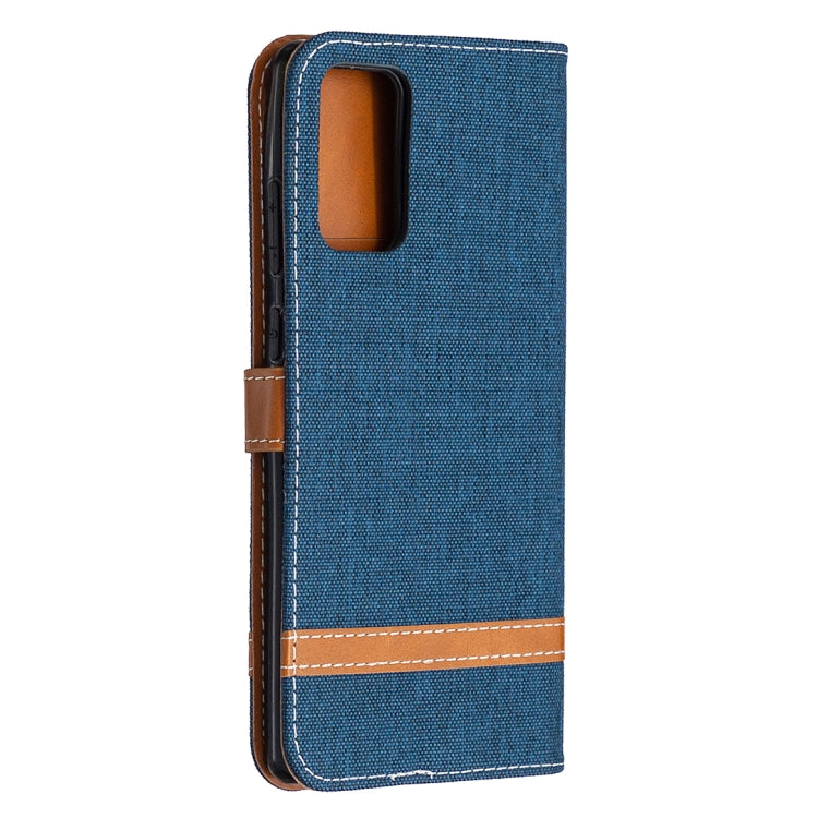 For Samsung Galaxy Note20 Color Matching Denim Texture Horizontal Flip Leather Case with Holder & Card Slots & Wallet & Lanyard