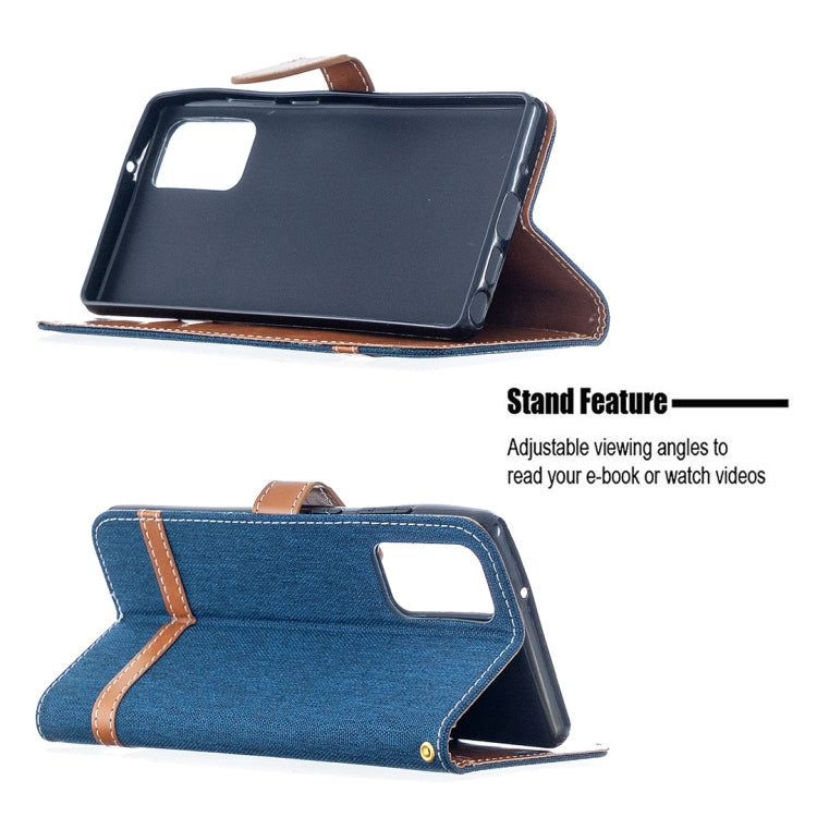 For Samsung Galaxy Note20 Color Matching Denim Texture Horizontal Flip Leather Case with Holder & Card Slots & Wallet & Lanyard
