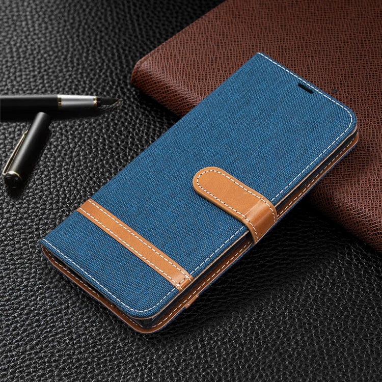 For Samsung Galaxy Note20 Color Matching Denim Texture Horizontal Flip Leather Case with Holder & Card Slots & Wallet & Lanyard