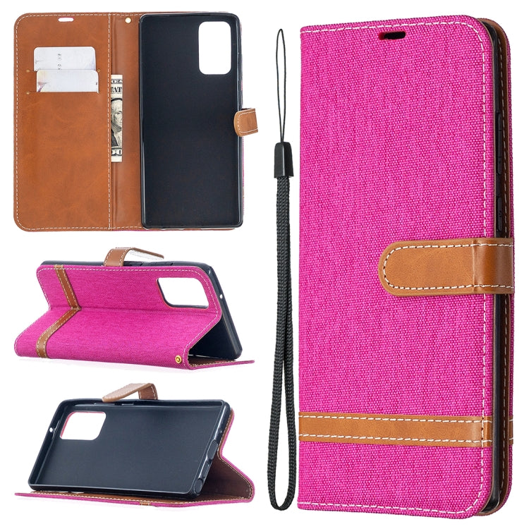 For Samsung Galaxy Note20 Color Matching Denim Texture Horizontal Flip Leather Case with Holder & Card Slots & Wallet & Lanyard