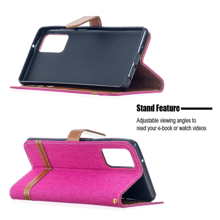 For Samsung Galaxy Note20 Color Matching Denim Texture Horizontal Flip Leather Case with Holder & Card Slots & Wallet & Lanyard