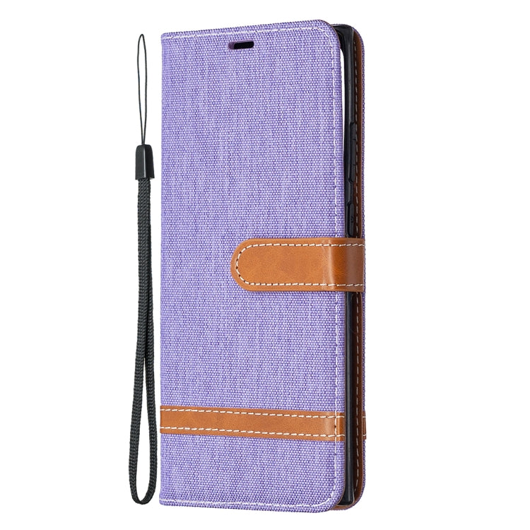 For Samsung Galaxy Note20 Ultra Color Matching Denim Texture Horizontal Flip Leather Case with Holder & Card Slots & Wallet & Lanyard