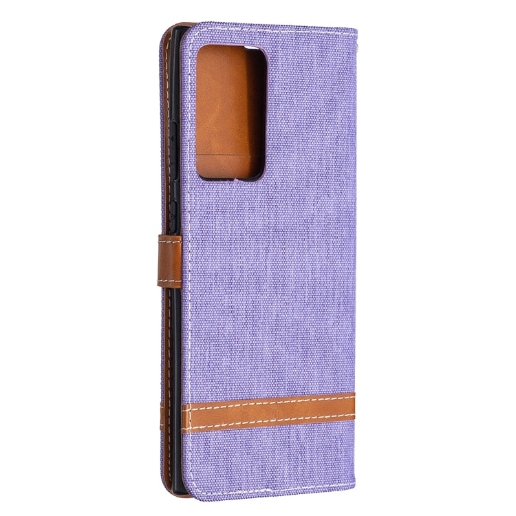 For Samsung Galaxy Note20 Ultra Color Matching Denim Texture Horizontal Flip Leather Case with Holder & Card Slots & Wallet & Lanyard