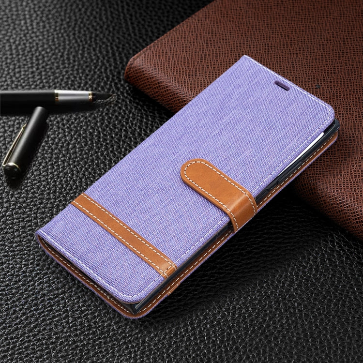 For Samsung Galaxy Note20 Ultra Color Matching Denim Texture Horizontal Flip Leather Case with Holder & Card Slots & Wallet & Lanyard