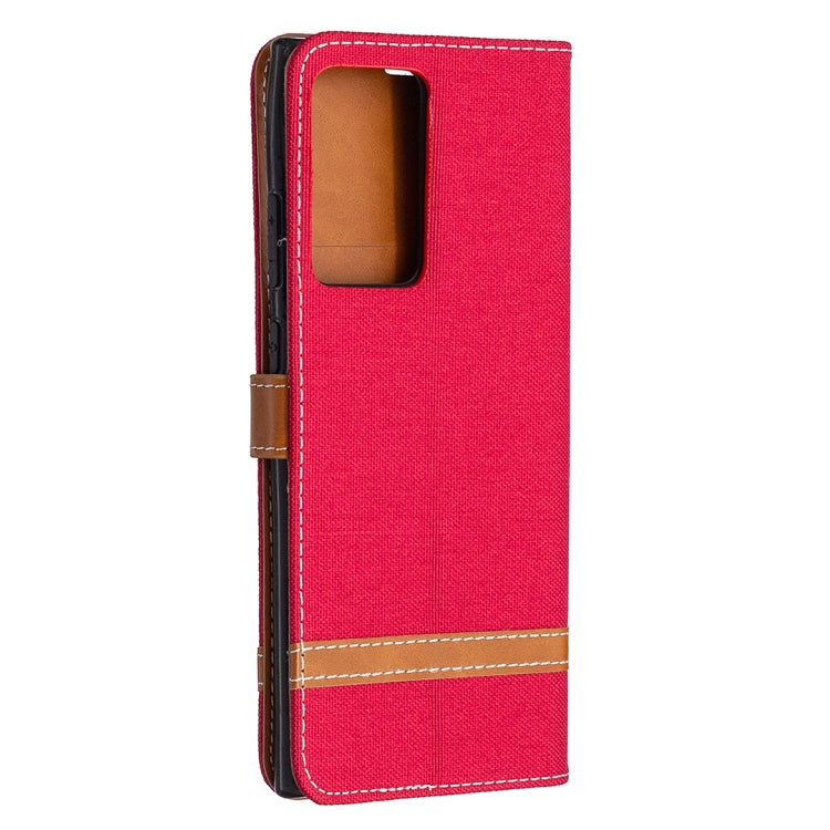 For Samsung Galaxy Note20 Ultra Color Matching Denim Texture Horizontal Flip Leather Case with Holder & Card Slots & Wallet & Lanyard