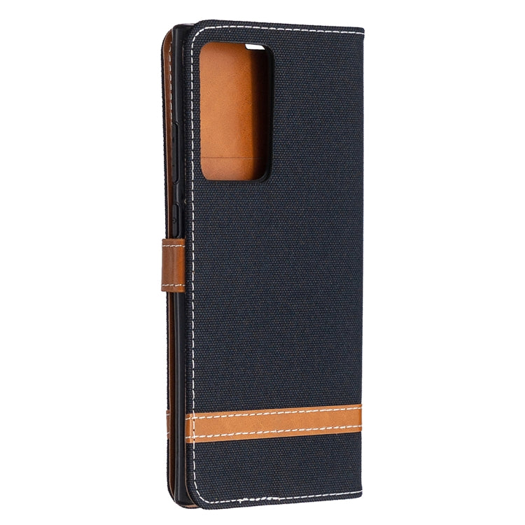 For Samsung Galaxy Note20 Ultra Color Matching Denim Texture Horizontal Flip Leather Case with Holder & Card Slots & Wallet & Lanyard