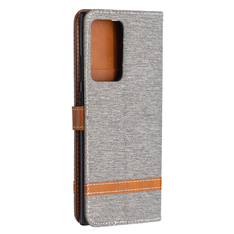 For Samsung Galaxy Note20 Ultra Color Matching Denim Texture Horizontal Flip Leather Case with Holder & Card Slots & Wallet & Lanyard