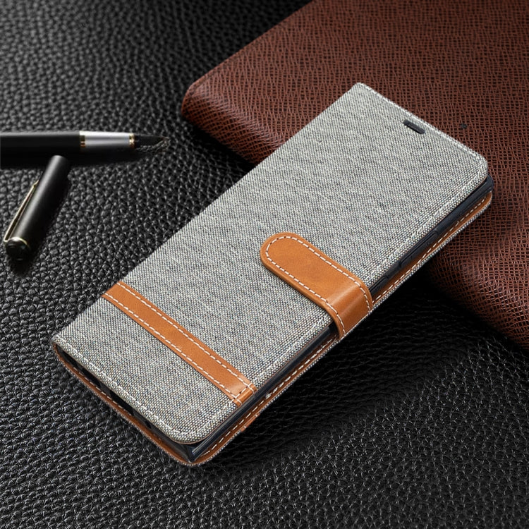 For Samsung Galaxy Note20 Ultra Color Matching Denim Texture Horizontal Flip Leather Case with Holder & Card Slots & Wallet & Lanyard