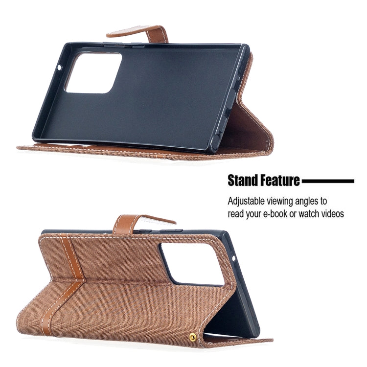 For Samsung Galaxy Note20 Ultra Color Matching Denim Texture Horizontal Flip Leather Case with Holder & Card Slots & Wallet & Lanyard