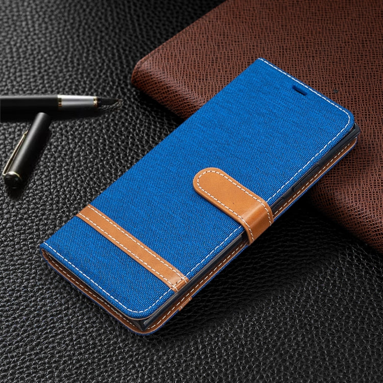 For Samsung Galaxy Note20 Ultra Color Matching Denim Texture Horizontal Flip Leather Case with Holder & Card Slots & Wallet & Lanyard
