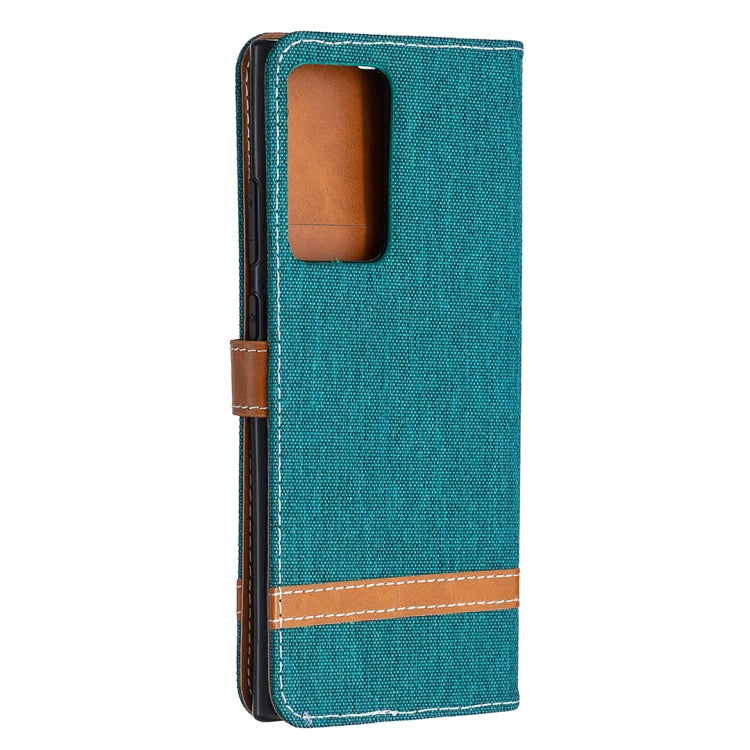 For Samsung Galaxy Note20 Ultra Color Matching Denim Texture Horizontal Flip Leather Case with Holder & Card Slots & Wallet & Lanyard