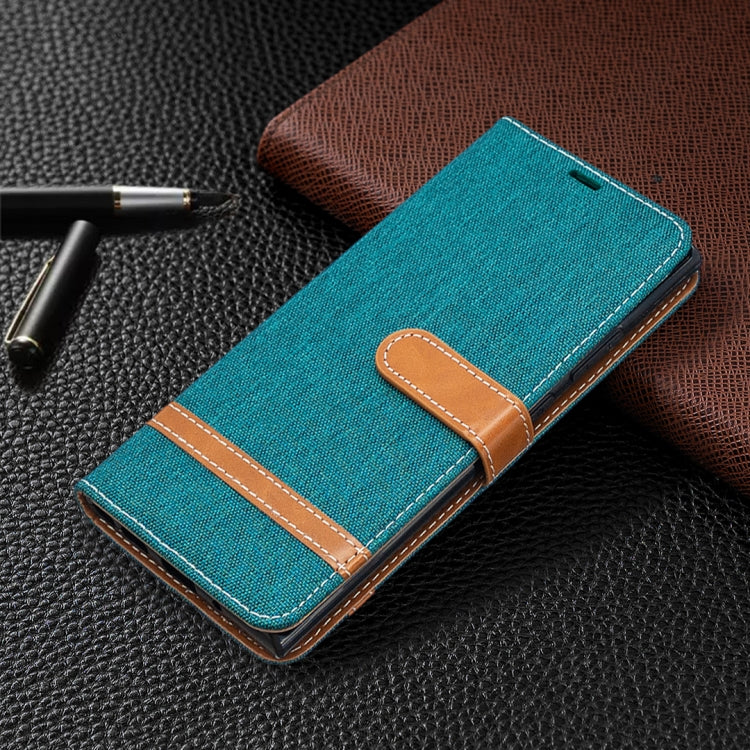 For Samsung Galaxy Note20 Ultra Color Matching Denim Texture Horizontal Flip Leather Case with Holder & Card Slots & Wallet & Lanyard