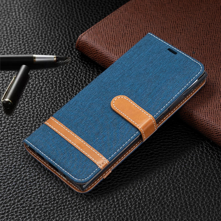 For Samsung Galaxy Note20 Ultra Color Matching Denim Texture Horizontal Flip Leather Case with Holder & Card Slots & Wallet & Lanyard