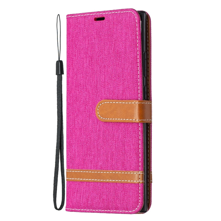 For Samsung Galaxy Note20 Ultra Color Matching Denim Texture Horizontal Flip Leather Case with Holder & Card Slots & Wallet & Lanyard