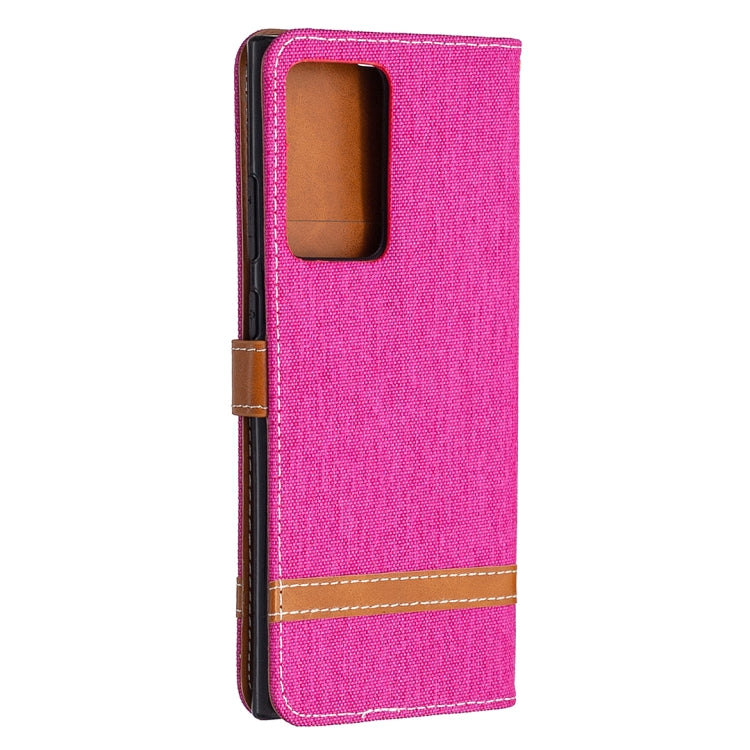 For Samsung Galaxy Note20 Ultra Color Matching Denim Texture Horizontal Flip Leather Case with Holder & Card Slots & Wallet & Lanyard
