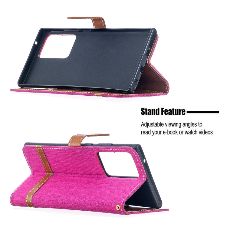 For Samsung Galaxy Note20 Ultra Color Matching Denim Texture Horizontal Flip Leather Case with Holder & Card Slots & Wallet & Lanyard