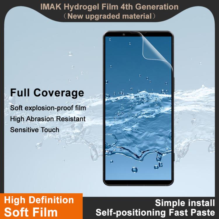 For Sony Xperia 1 VII imak 4th Generation  Full Coverage Screen Hydrogel Film Protector