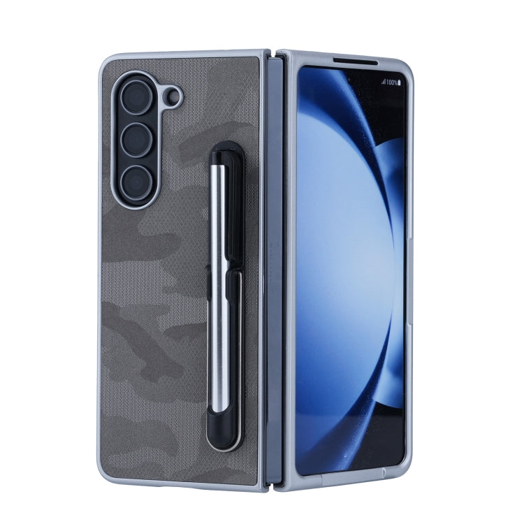 For Samsung Galaxy Z Fold5 5G PC Hybrid PU Stand Foldable Phone Case with Touch Pen