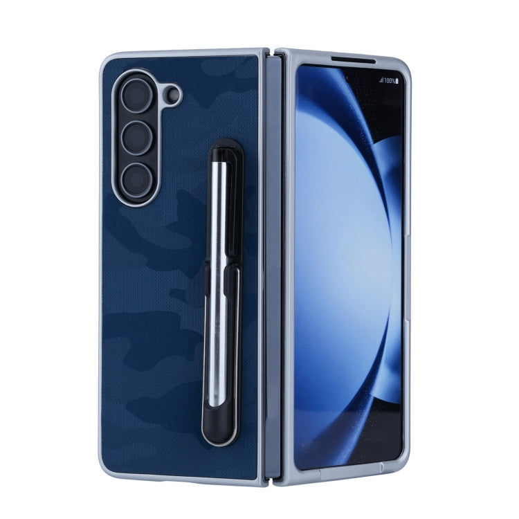 For Samsung Galaxy Z Fold4 5G PC Hybrid PU Stand Foldable Phone Case with Touch Pen
